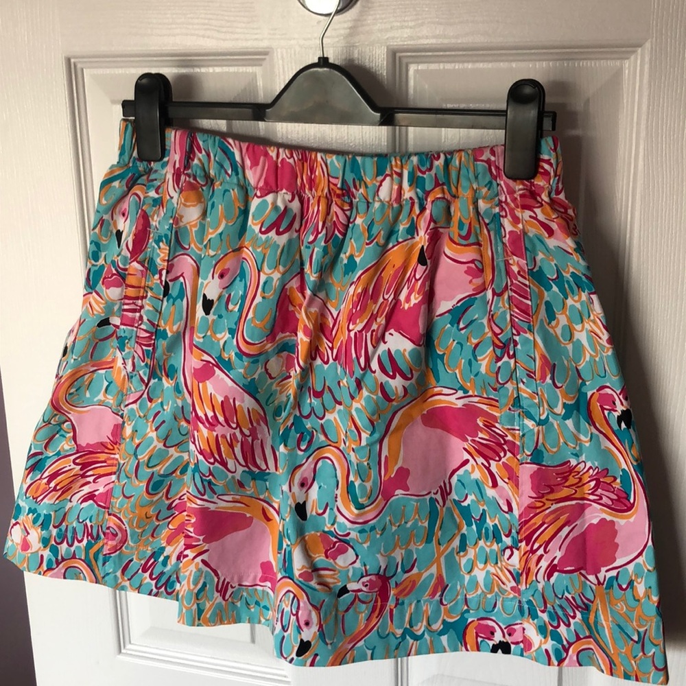 Lilly Pulitzer flamingo skirt! Elastic waist sz M